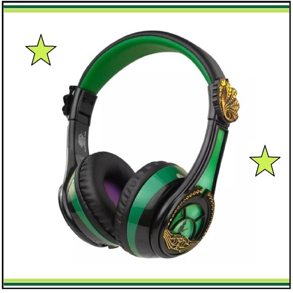 2 brand new Wicked BLACK + GREEN Elphaba Bluetooth Wireless Headphones Headsets - Picture 4 of 9